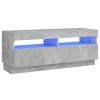 FIRBNUS Meuble TV avec Lumières LED Gris Béton 100x35x40 cm Aggloméré Meuble HiFi Aspect Moderne Armoire Média Ont Différents