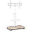 RFIVER Blanc Support TV Pied sur Roulette avec Support Pivotant et Réglable Hauteur pour Télé et Ecran Plasma de 32 à 70 Pouc