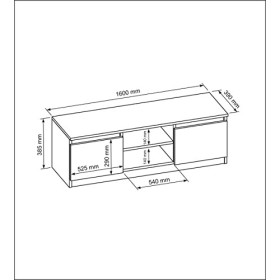 Meuble TV Chêne Sonoma Mat avec 2 Étagères et 2 Portes, 160 cm, Meuble Tele, Meuble Bas à Poser sur Le Sol, Meubles de Salon