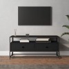 Higsose Meuble TV Design Élégant Noir 100x35x45 cm Bois dingénierie Meuble de Multimédia avec Pieds en Métal Meuble de Chamb