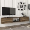 [en.casa] Meuble TV Support Télé avec Compartiments Fermés et Ouverts Banc Télévision avec Espace de Rangement Stockage pour 