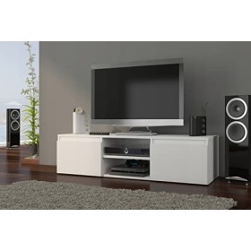 GOREME | Meuble Bas TV Contemporain Salon/séjour 120x40x36 | 2 niches 2 Portes | Rangement Moderne matériel Audio/Video/Gamin