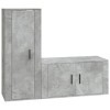 Ensemble de Meubles TV 2 pcs Gris béton Bois dingénierie - Meuble TV, Armoire Basse Centre, Support Télé pour Salon Chambre,