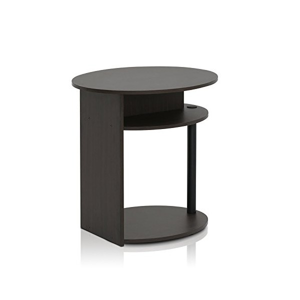 Furinno Meuble TV design Simple Jusquà 50 Pouces, Bois, Noyer/Noir, Taille Unique, dense, Noix