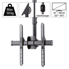 Hama Support Plafond pour diagonale décran de 81 à 165cm 32" à 65" , pour un maximum de 50 kg, VESA jusquà 400 x 400 Noi