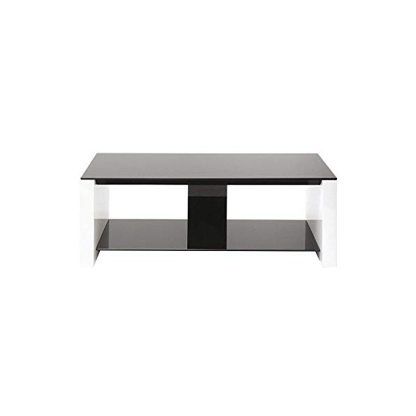 Erard Smart Meuble 2 Plateaux 1100 Noir/Blanc, Acier, 110x40x37,5 cm