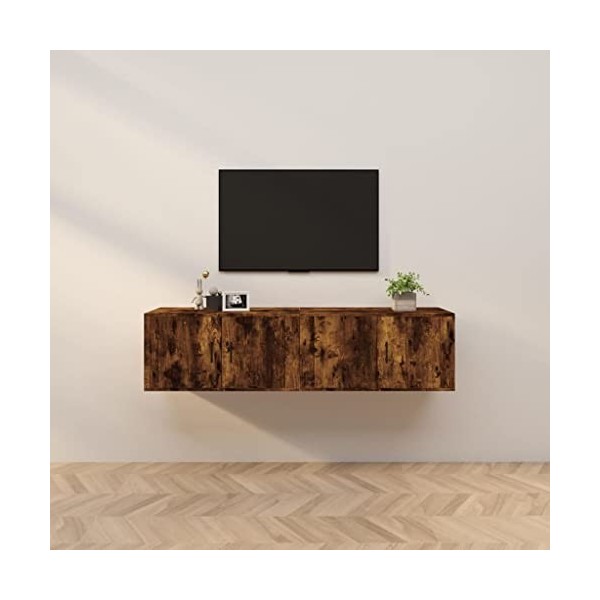 VEEKI Meuble TV, Meuble TV Suspendu, Meuble, Meuble TV avec Rangement，Meuble Industriel, Convient pour Salon ou Chambre, Meub