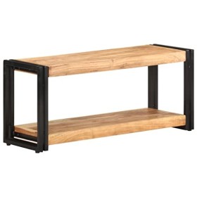 INLIFE Meuble TV, Meuble TV 90x30x40 cm Bois dacacia Solide 13.2kg 