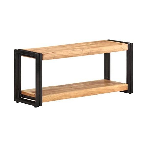 INLIFE Meuble TV, Meuble TV 90x30x40 cm Bois dacacia Solide 13.2kg 