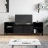 vidaXL Meuble TV, Armoire de Télévision avec 6 Compartiments, Meuble Télé avec Portes Salon Salle de Séjour, Moderne, Noir Bo