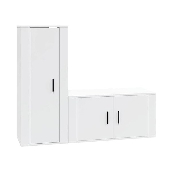 WREWING Meuble TV,Support pour Téléviseur Jusqu’à 50-80 Pouces,Table Télé avec Étagères Réglables,Bas Table TV Support de Tél