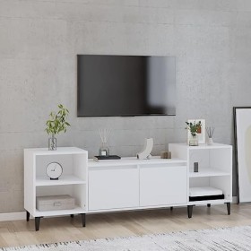 FAMIROSA Meuble TV Blanc 160x35x55 cm Bois dingénierie 30KG 