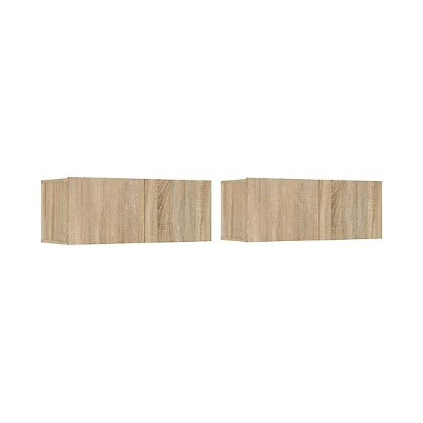FAMIROSA Meubles TV 2 pcs Chêne Sonoma 80x30x30 cm Bois dingénierie 23.5KG 