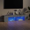 WIFESE Meuble TV avec Lumières LED Gris Béton 135x39x30 cm Armoire TV Meuble HiFi Meuble Salon Chambre Table de Télévision Fa