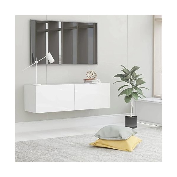 vidaXL Meuble TV Armoire Basse Murale Meuble Divertissement avec 2 Portes Multimédia Salon Maison Intérieur Gris Béton 120x30