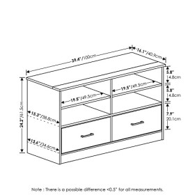 Furinno Jensen Meuble TV avec tiroir, Espresso, 41 D x 100 W x 61,42 H cm