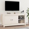 Keyur Meuble TV, Banc TV Buffet Bas Support de Télévision Meuble Télé Meuble TV Blanc 103x36,5x52 cm Bois de pin Massif