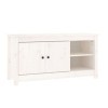 Keyur Meuble TV, Banc TV Buffet Bas Support de Télévision Meuble Télé Meuble TV Blanc 103x36,5x52 cm Bois de pin Massif
