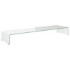 ZEYUAN Meuble TV/Support pour Moniteur 110 x 30 x 13 cm Verre Blanc,Meuble TV,Meuble TV Moderne,Meuble de Salon