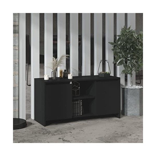 VEEKI Meuble TV, Meuble TV Suspendu, Meuble TV Blanc, Meuble TV Industriel, Meubles de Salon, Salon, Chambre, Cadre en Acier,