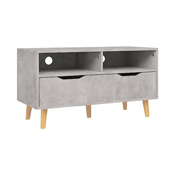 VEEKI Meuble TV, Meuble TV Suspendu, Meuble TV Blanc, Meuble TV Industriel, Meubles de Salon, Salon, Chambre, Cadre en Acier,