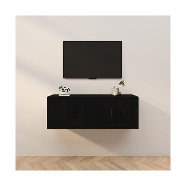 Meuble TV,Étagère TV Flottante, Support de Télévision Flottant Fixé au Mur Centre de Console Multimédia de Divertissement Gra