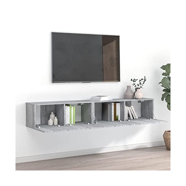 VEEKI Meuble TV, Meuble TV Suspendu, Meuble TV Industriel, Meuble TV Bois, Meuble Chambre, Convient pour Salon ou Chambre, En
