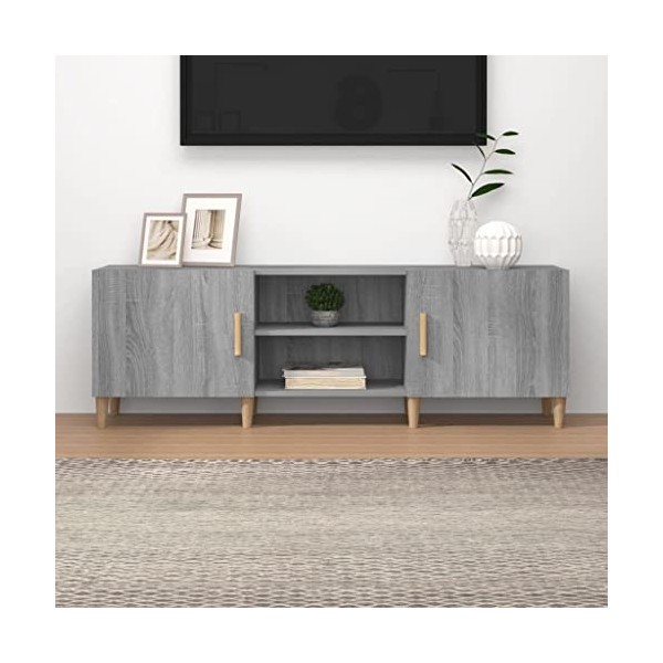 WREWING Meuble TV,Bas Table TV Support de Télévision en Bois pour Salon Chambre Salle à Manger,Support pour Téléviseur Jusqu’