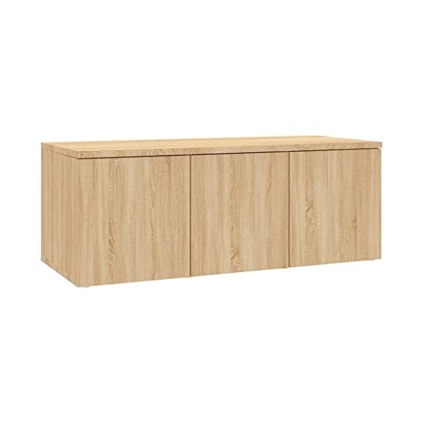 vidaXL Meuble TV Armoire Basse Meuble Divertissement Meuble Multimédia avec 3 Tiroirs Salon Maison Intérieur Blanc Brillant 8