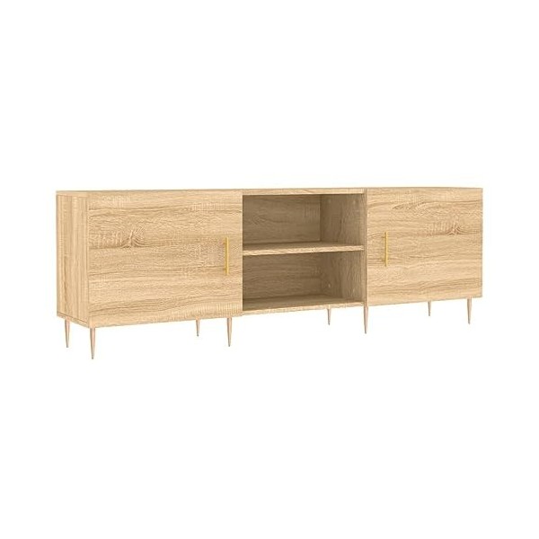 Camerina Meuble TV chêne Sonoma 150x30x50 cm Bois dingénierie,Table Television Salon,Meuble TV Haut,Meuble Télé Haut