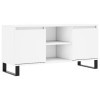 FAMIROSA Meuble TV Blanc 104x35x50 cm Bois dingénierie 20.5KG -7020