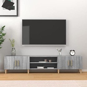 FAMIROSA Meuble TV Sonoma Gris 180x31,5x40 cm Bois dingénierie 25.6KG 