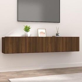 FAMIROSA Meubles TV 2 pcs Chêne Marron 80x30x30 cm Bois dingénierie 23.3KG 
