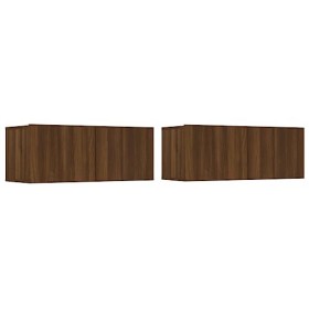 FAMIROSA Meubles TV 2 pcs Chêne Marron 80x30x30 cm Bois dingénierie 23.3KG 