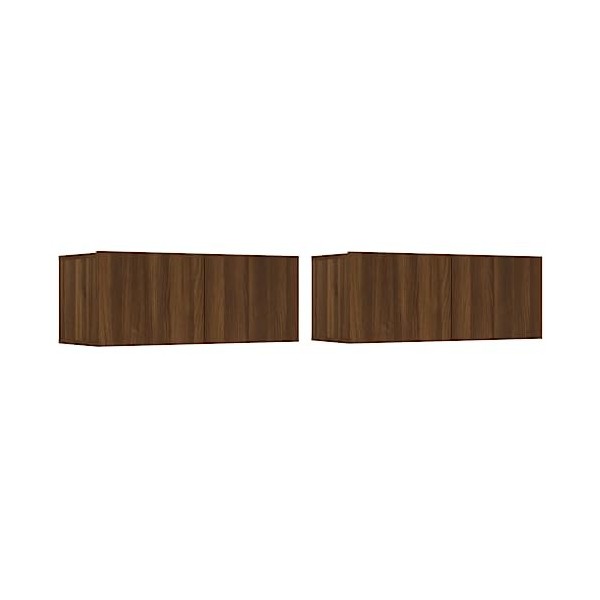 FAMIROSA Meubles TV 2 pcs Chêne Marron 80x30x30 cm Bois dingénierie 23.3KG 