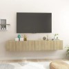 Keyur Meuble TV Suspendu, Meuble TV Mural Design Étagère Murale pour Télévision Meubles TV Suspendus 3 pcs Chêne Sonoma 60x30