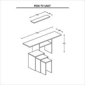 Homemania Meuble TV en Panneau mélaminé Blanc, Noyer