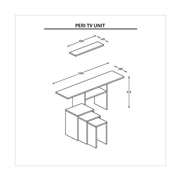 Homemania Meuble TV en Panneau mélaminé Blanc, Noyer