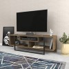 DECOROTIKA Asal Meuble TV 55" Largeur 120 cm Noyer/Noir