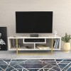 DECOROTIKA Asal Meuble TV 55" Largeur 120 cm Noyer/Noir