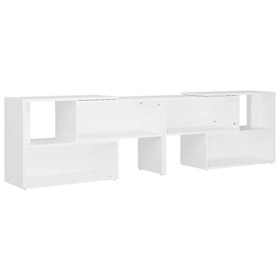 WIFESE Meuble TV Blanc 149x30x52 cm Aggloméré Meuble Television Style Industriel Table TV Support de TV Décoration Salon Etag