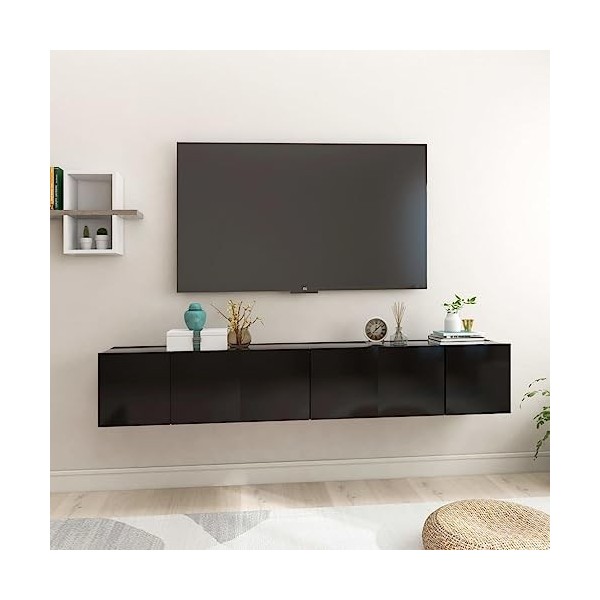 VEEKI Meuble TV, Meuble TV Suspendu, Meuble, Meuble TV avec Rangement，Meuble Industriel, Convient pour Salon ou Chambre, Meub