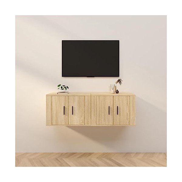 VEEKI Meuble TV, Meuble TV Suspendu, Meuble, Meuble TV avec Rangement，Meuble Industriel, Convient pour Salon ou Chambre, Meub