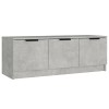 vidaXL Meuble TV Armoire Centre de Divertissement Armoire Basse avec 3 Portes Salon Salle de Séjour Gris Béton 102x35x36,5 cm