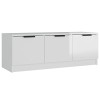 vidaXL Meuble TV Armoire Centre de Divertissement Armoire Basse avec 3 Portes Salon Salle de Séjour Gris Béton 102x35x36,5 cm