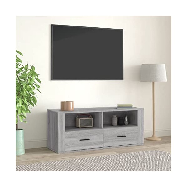 VEEKI Meuble TV, Meuble TV Suspendu, Meuble TV Industriel, Meuble TV Bois, Meuble Chambre, Convient pour Salon ou Chambre, So