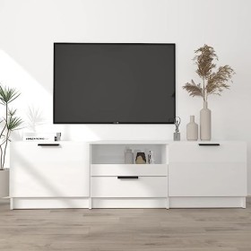 VEEKI Meuble TV, Meuble TV Suspendu, Meuble TV Industriel, Meuble TV Bois, Meuble Chambre, Convient pour Salon ou Chambre, Bl