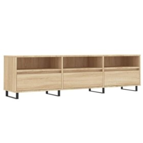 heybb Meuble TV chêne Sonoma 150x30x44,5 cm Bois dingénierie,Meuble TV,Table Basse Salon Meuble TV,Table Basse LED Couleurs