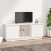 Camerina Meuble TV Blanc 110,5x35x44 cm Bois de pin Massif,Meuble TV,Meuble TV Moderne,Meuble de Salon
