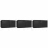 BaraSh Meubles TV Suspendus 3 pcs Noir 60x30x30 cm,Meuble TV,Table Basse Salon Meuble TV,Table Basse LED Couleurs
